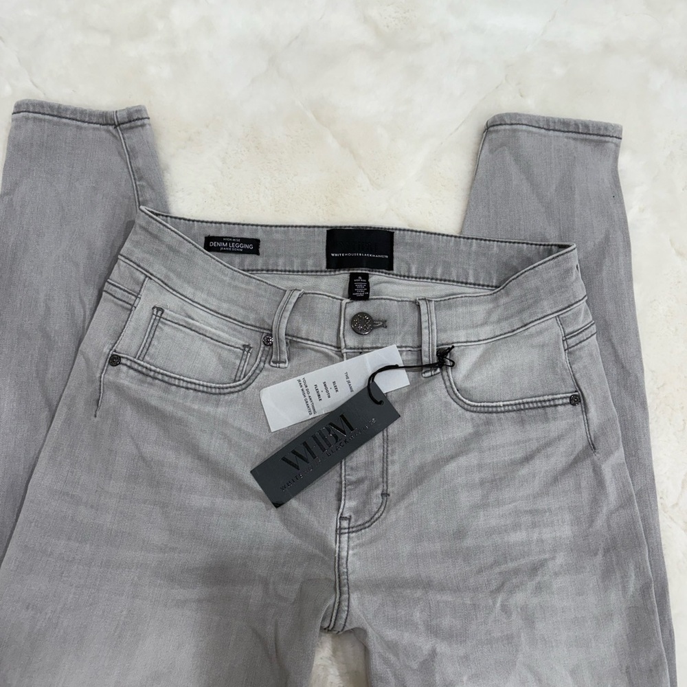 NWT White House Black Market High-Rise Jeanie Denim Leggings Gray Wash- Small